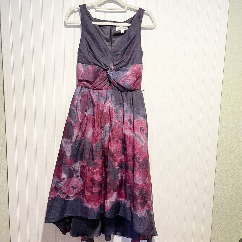 Lela Rose Neiman Marcus Floral Silk Dress Size 2 - Picture 2 of 9
